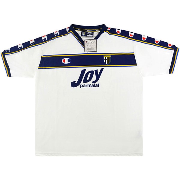 Camiseta Parma Champion Replica Segunda Ropa Retro 2001 2002 Blanco